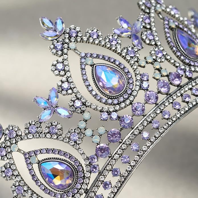 SWEETV Queen Crown for Women,Wedding Tiara for Bride,Princess Tiara,Quinceanera Pageant Crown Diadem