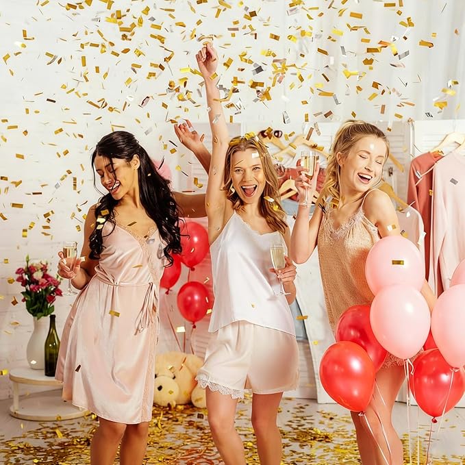 Sumind 1000 Grams Gold Silver Large Metallic Confetti Rose Glitter Throwable Table Scatter Foil Confetti for Wedding Birthday Party Baby Shower Graduation Christmas Celebrations