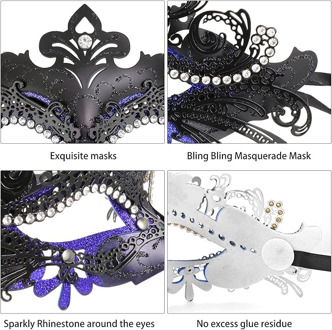 Coddsmz Couple Masquerade Mask Set - Venetian & Mardi Gras Mask for Women & Men