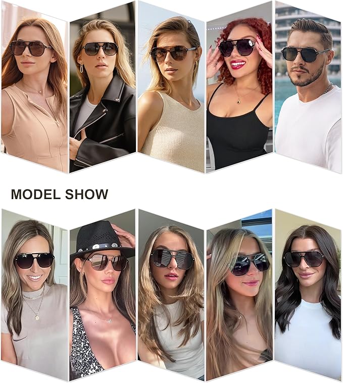 SOJOS Retro Trendy Aviator Polarized Sunglasses Men Women Vintage 70s Square Stylish Frame Sun Glasses SJ2283