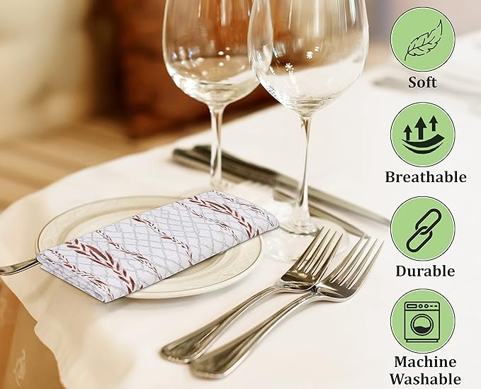 RUVANTI Cloth Napkins Set of 6 Cotton 100%, 18x18 Inches Napkins Cloth Washable, Soft, Absorbent. Cotton Napkins for Parties, Christmas, Thanksgiving, Weddings, Dinner Napkins Cloth - Wheatable