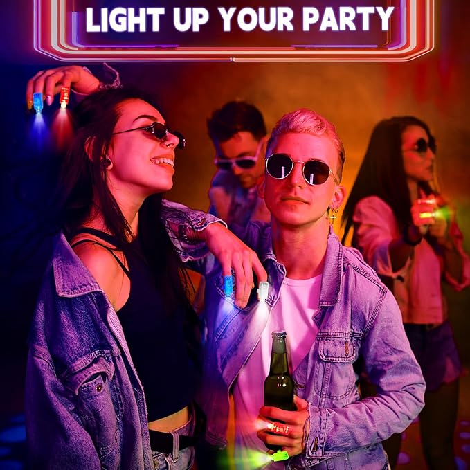 CALIFORNIA CADE ELECTRONIC 98Pcs Finger Lights, Cat Birthday Theme Party Favor Led Finger Flashlights for Kids