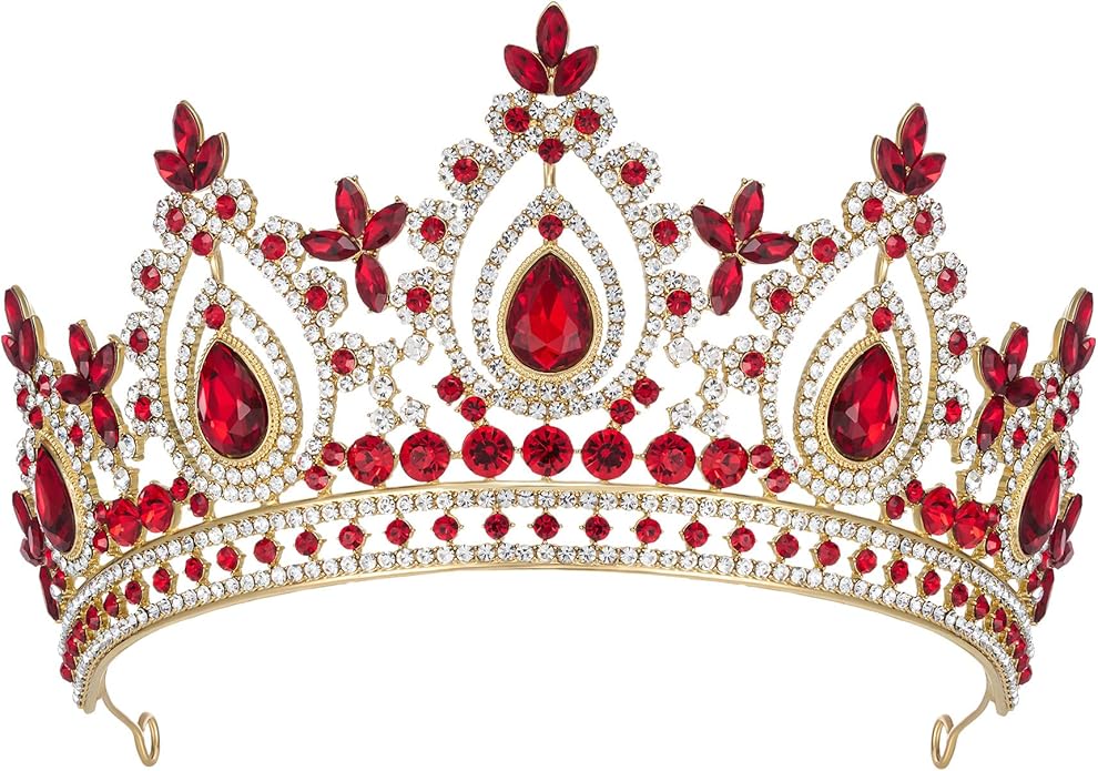 SWEETV Queen Crown for Women,Wedding Tiara for Bride,Princess Tiara,Quinceanera Pageant Crown Diadem