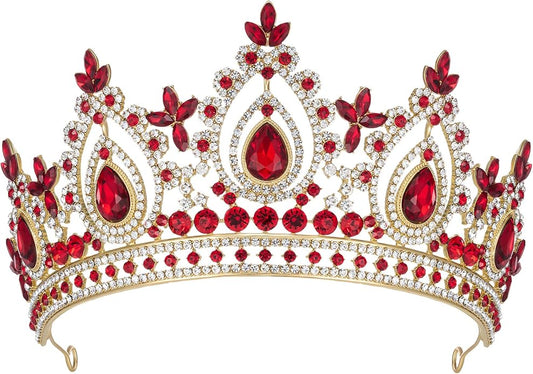 SWEETV Queen Crown for Women,Wedding Tiara for Bride,Princess Tiara,Quinceanera Pageant Crown Diadem