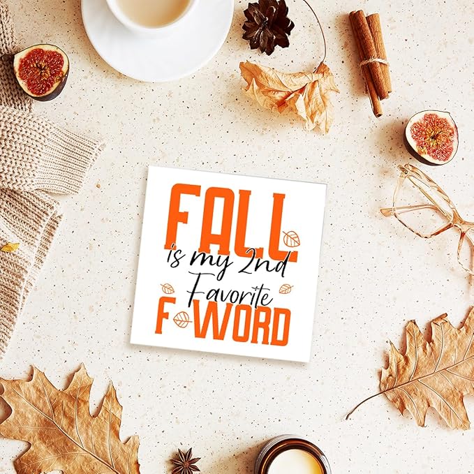Funny Autumn Wood Box Sign Fall is My 2nd Favorite Feword Wooden Block Desk Decor for Home Office Kitchen Cubicle Table Shelf Tabletop,Farmhouse Fall Sign Decor