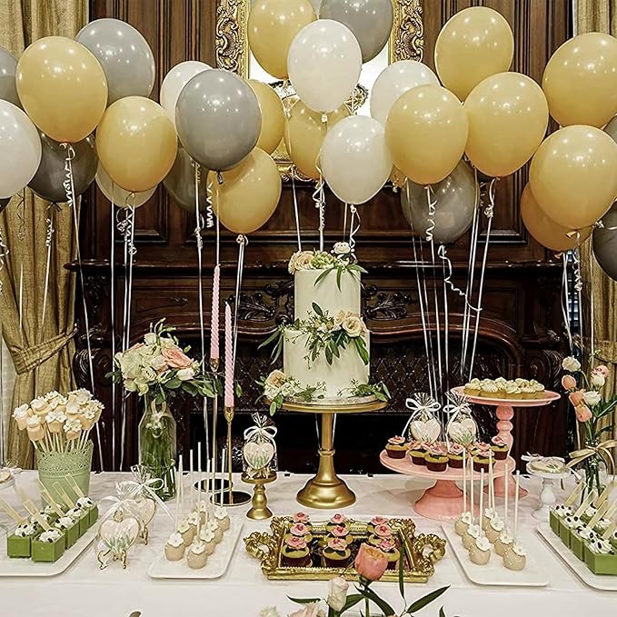 PartyWoo Tan Balloons 100 pcs 12 Inch Light Brown Neutral Boho Coffee Latex Helium Balloons for Wedding Baby Shower Gender Reveal Graduation Safari Woodland Birthday Party Decorations Tan-F19