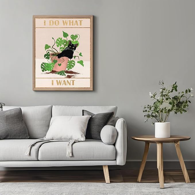 Posterizer 1 pcs - Cute Funny Cat - I Do What i Want - Art for Animal Lovers - Comedy Art - Living Room Bedroom Decor - 08x10 unframed wall art