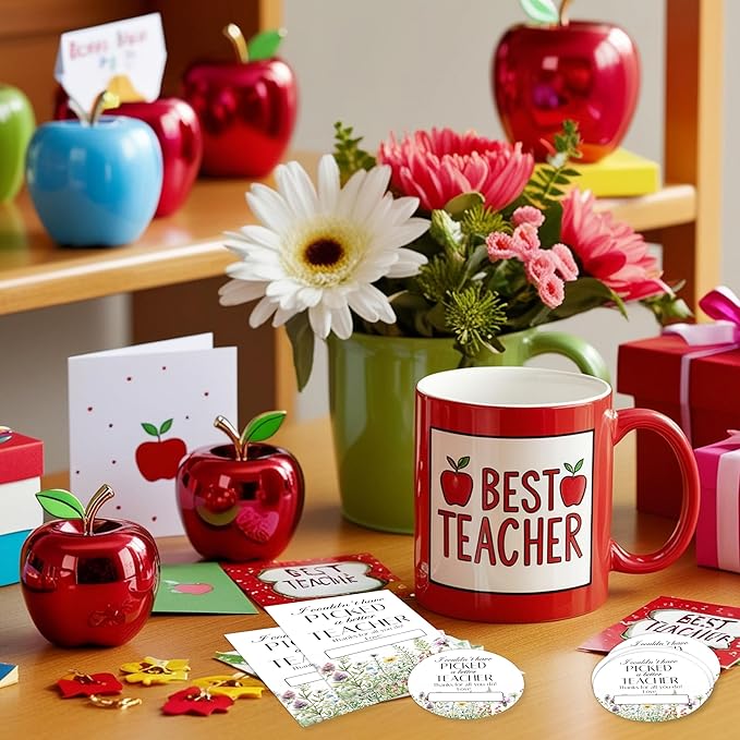 Teacher Appreciation Gift Tags, 40 Pcs Thank You Tags, Wild Flowers Stickers for Presents Wrapping Envelope Seals Lables Boxes Cards Party Favor Decorations A03