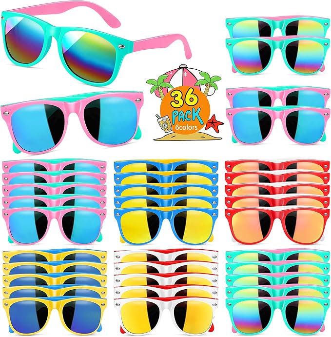 GINMIC Kids Sunglasses Bulk Party Favors, 36Pack Kids Sunglasses Party Favors with UV400 Protection for Boys and Girls, Party Favor, Birthday Graduation Party Supplies.