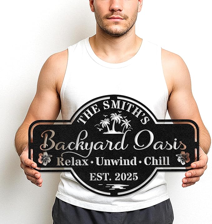 Custom BBQ Metal Sign Personalized Grill Name Wall Art for Outdoor Kitchen Patio Backyard Decor Fathers Gift for Dad Grandpa Husband Barbecue Smoker Area Sign, Grilling Lover Gifts 11