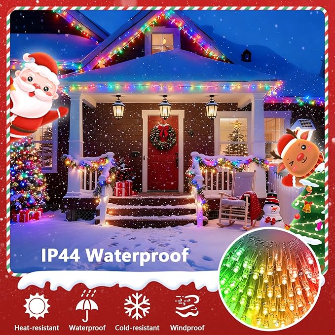 188FT 600LED Smart Color Changing Christmas String Lights Outdoor | App Control RGB LED String Lights with Remote & Timer, Waterproof Twinkle Christmas Tree Lights Indoor for Holiday Xmas Decor