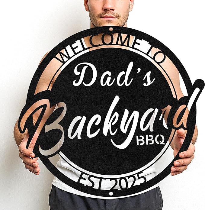 Custom BBQ Metal Sign Personalized Grill Name Wall Art for Outdoor Kitchen Patio Backyard Decor Fathers Gift for Dad Grandpa Husband Barbecue Smoker Area Sign, Grilling Lover Gifts 38