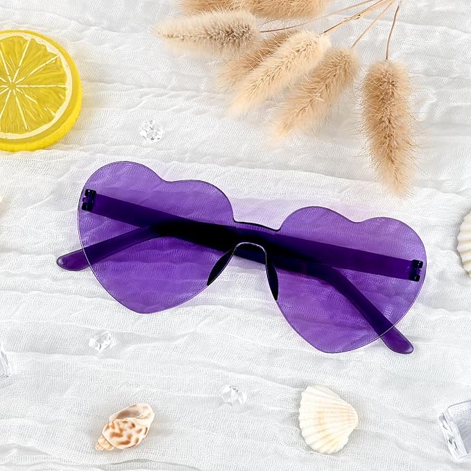 12 Pack Heart Sunglasses for Women Transparent Heart Glasses for Bachelorette Birthday Party Favor Gifts