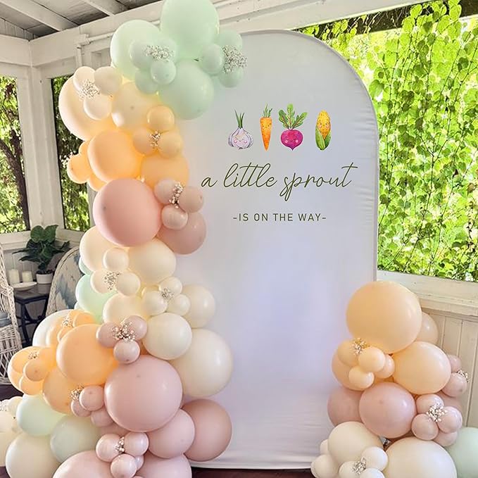 A Little Sprout is on The Way Wall Decal - Baby Shower Party Sticker, Farm Themed Baby Shower Decor, Balloon Arch Backdrop Sticker, Gender Reveal Birthday Party Decoration Decors