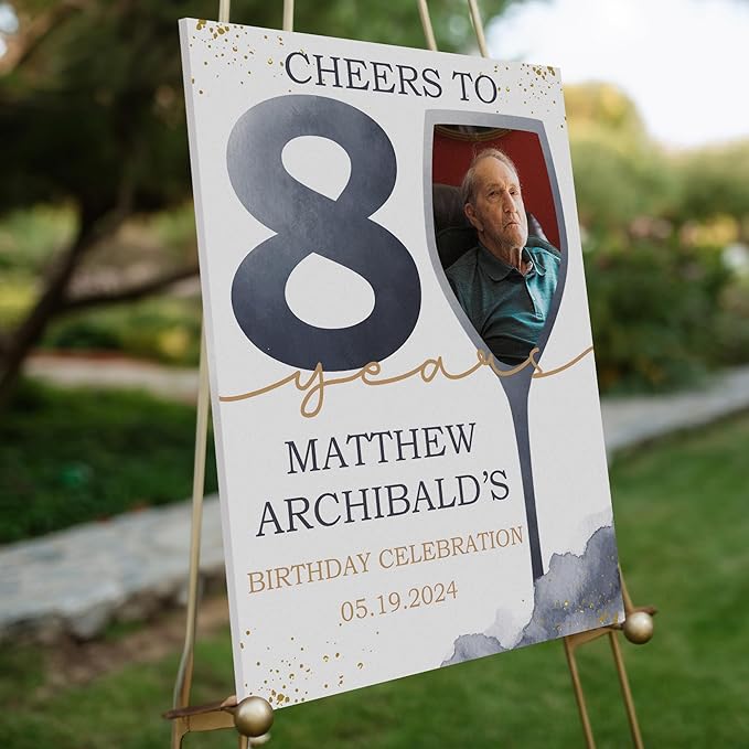 18"x24" Custom Welcome Sign for Party, Personalized Welcome Sign for Birthday Party, Custom Sign in Acrylic, Foam Board, or Coroplast Welcome Signs B (Design K)