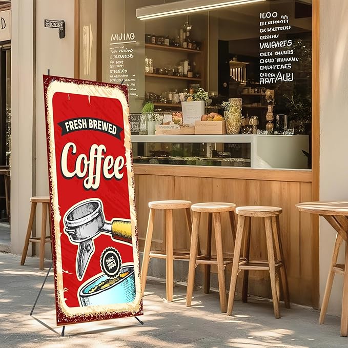 Custom Banner with X Stand 32" X 71",Banners and Signs Customize,Portable Retractable Banner with Travel Bag for Advertising, Party,Graduation Celebration,Exhibition-only stand