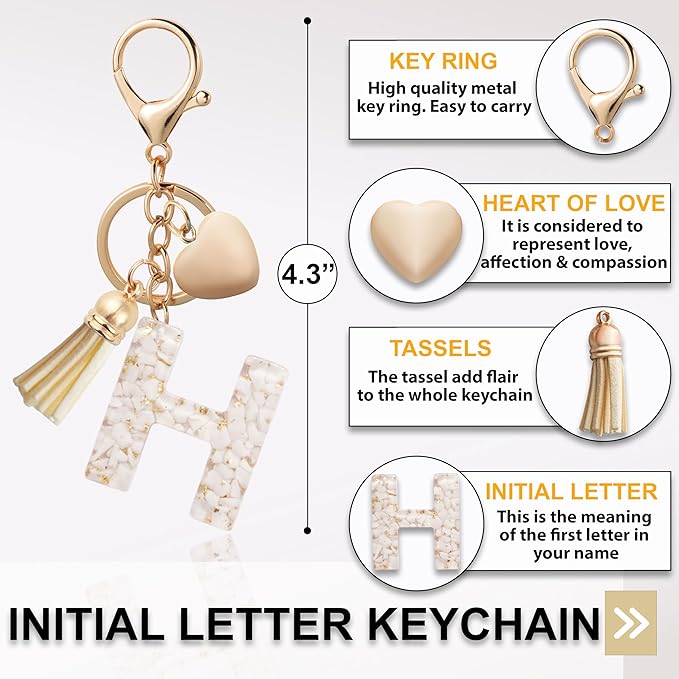 Initial Letter Keychain, Butterfly Keychain Cute Resin, Initial Keychain Backpack Charms, Key chain for Women, Girls