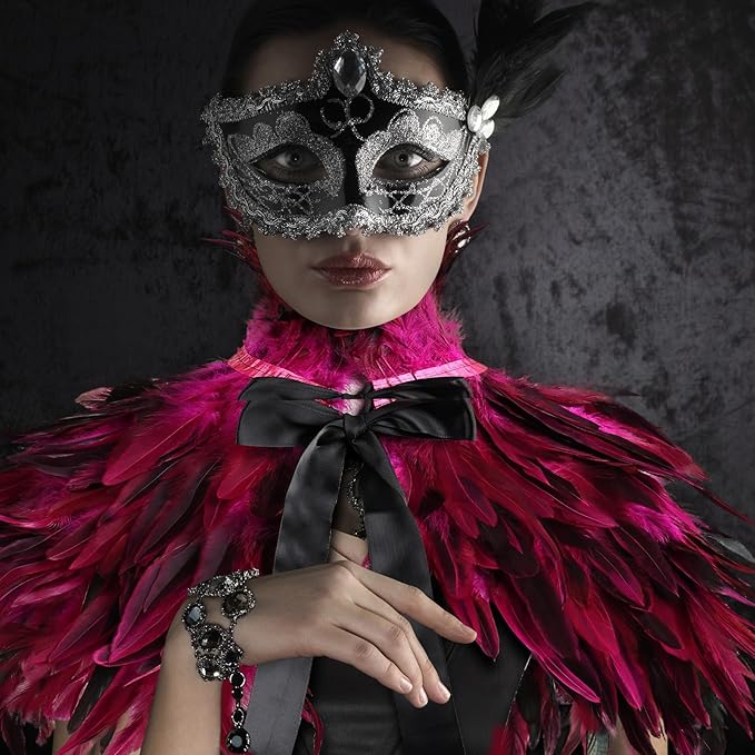 Gothic Natural Feather Shrug Feather Shawl Wrap Cape Victorian Collar for Halloween Cosplay Party Costume Accessories
