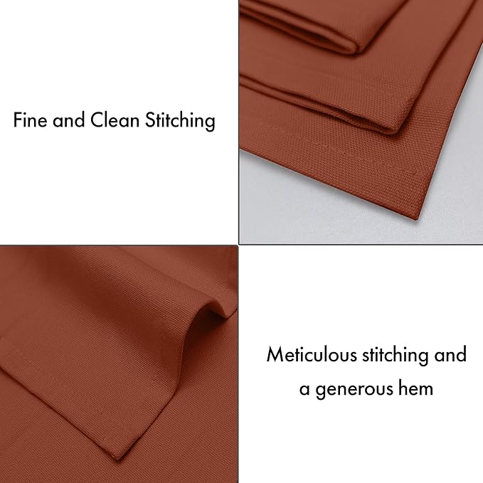 Ruvanti Premium Cloth Napkins Set of 12, 18x18 Inches, 100% Cotton, Washable, Soft & Absorbent, Perfect for Wedding, Christmas, ‎Thanksgiving Dinners - Rust