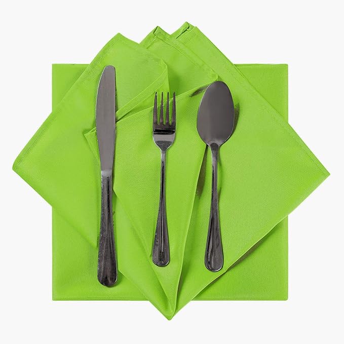 Cupuamon Cloth Napkins 20x20 inch Washable Polyester Dinner Napkins Soft Table Napkins for Wedding Party Dining Banquet(Apple Green,25PCS)