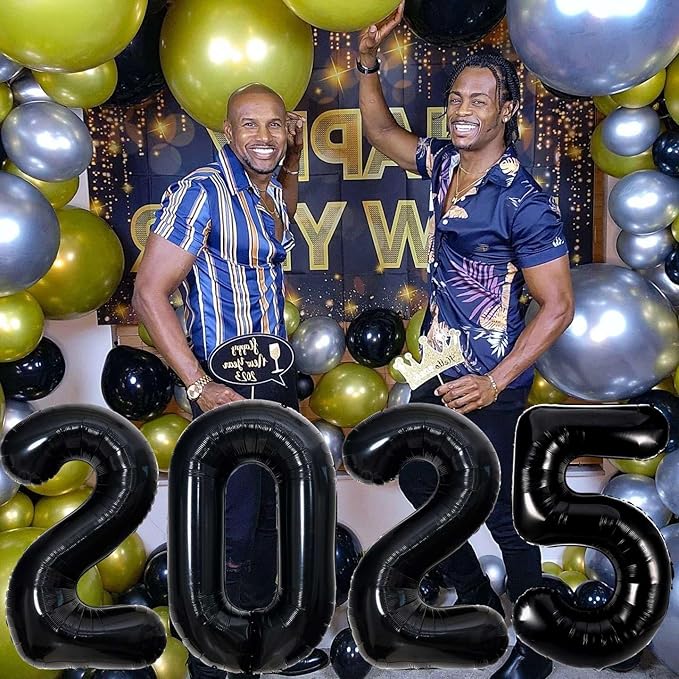 2025 Balloons,Gaint 40 Inch Black 2025 Number Balloons,2025 Black Balloons for New Year Eve Party Supplies 2025, New Years Decorations 2025, Christmas, Graduations Decorations