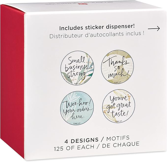American Greetings Small Business Thank You Stickers or Seals, Kathy Davis Design (500-Count)