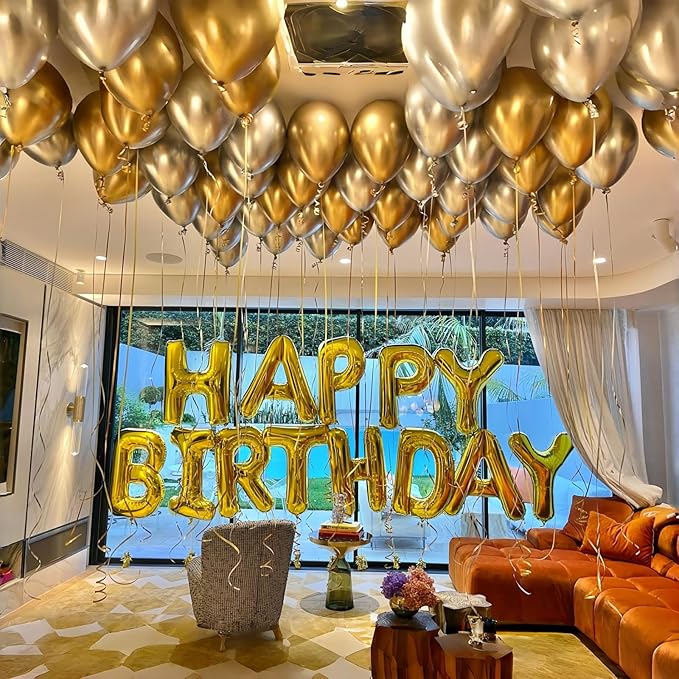 Giant K Alphabet Name Balloon, Gold Self Inflating Custom Letter Balloons Birthday Decor, 40 Inch Helium Mylar Foil Word Balloons Letters for Girls Men Anniversary Party Graduation Decoration Supplies
