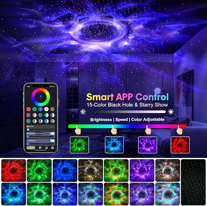 Robot Galaxy Lights Projector, APP Control Star Projector Nebula Light with Remote - Galaxy Star Night Light for Bedroom with Timer and White Noise Kids Adult Gifts for Christmas Birthdays