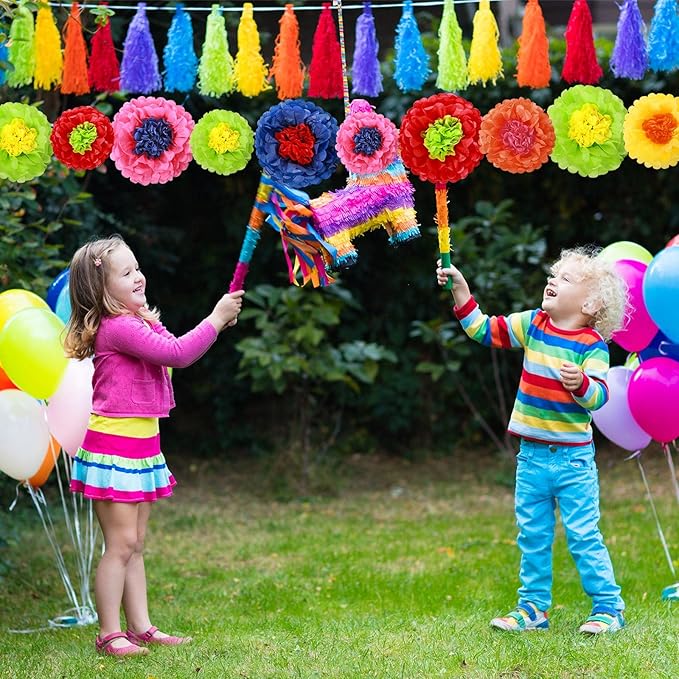 Tallew 36 Pieces Mexican Paper Tissue Flowers Colorful Fiesta Paper Flowers for Mexican Spring Floral Party Backdrop Baby Shower Wedding Birthday Party Craft for Wall