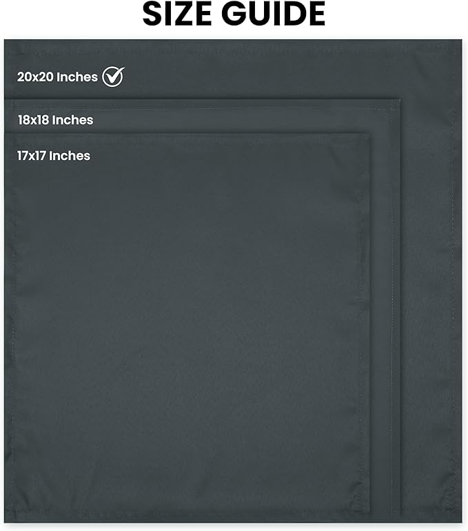 Utopia Home [24 Pack, Grey] Cloth Napkins 20x20 Inches, 100% Polyester Hemmed Edges, Washable and Reusable Ideal for Parties, Weddings and Dinners