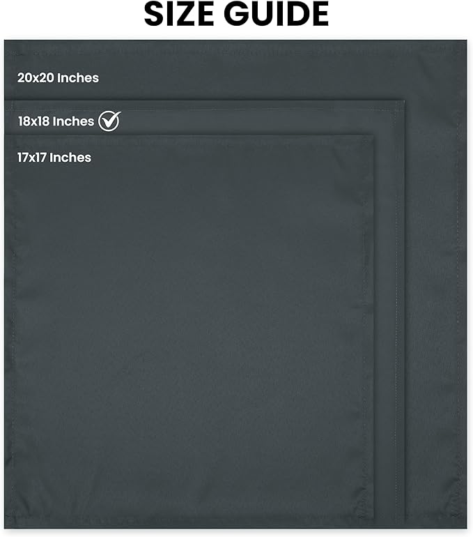 Utopia Home [24 Pack, Grey] Cloth Napkins 18x18 Inches, 100% Polyester Hemmed Edges, Washable and Reusable Ideal for Parties, Weddings and Dinners