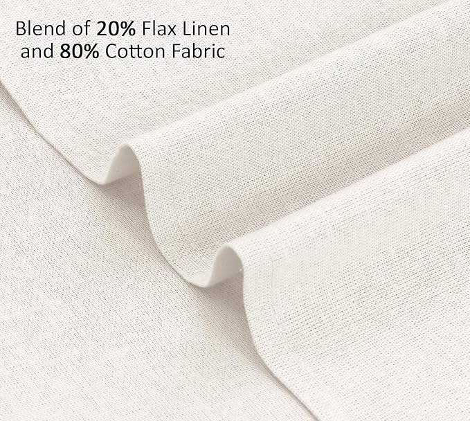 Ruvanti Linen Napkins Set of 6, 18x18 Cloth Napkins, Cotton Linen Blend Napkins Cloth Washable, Soft, Reusable Dinner Napkins for Wedding, Parties, Christmas, Thanksgiving, Everyday Use - Ivory