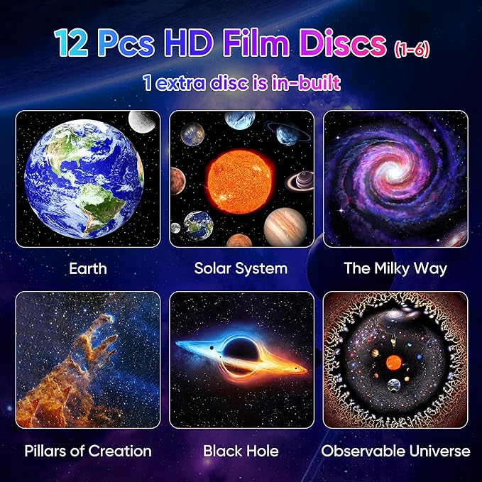 Galaxy Projector, 13 in 1 HD Planetarium Galaxy Star Projector for Bedroom, Star Projector Galaxy Light with Meteor Effects and Timer for Kids, Ceiling, Gifts