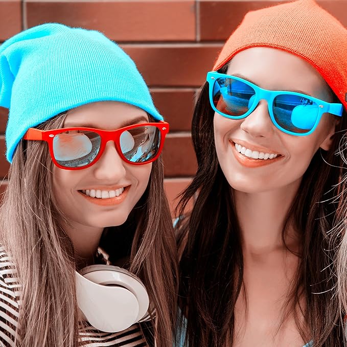 Fsmiling Blue Sunglasses Bulk Adult Party Sunglasses 80s Sunglasses Pack for Men Women Party Favors -10Pack
