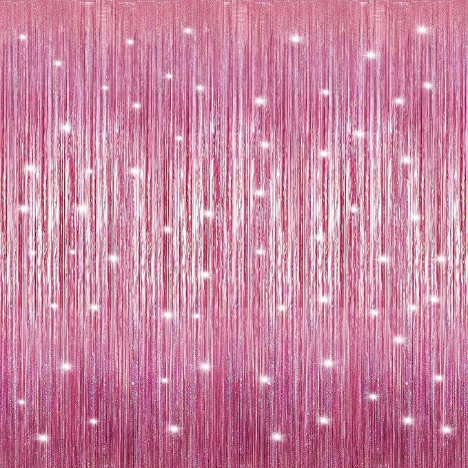 Crosize 3 Pack 3.3 x 9.9 ft Bright Laser Glitter Foil Fringe Curtains Party Decorations, Tinsel Curtain Backdrop for Parties, Door Streamers, Glitter Streamer Backdrop for Birthday Decoration