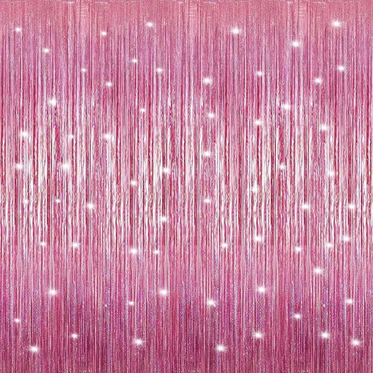 Crosize 3 Pack 3.3 x 9.9 ft Bright Laser Glitter Foil Fringe Curtains Party Decorations, Tinsel Curtain Backdrop for Parties, Door Streamers, Glitter Streamer Backdrop for Birthday Decoration