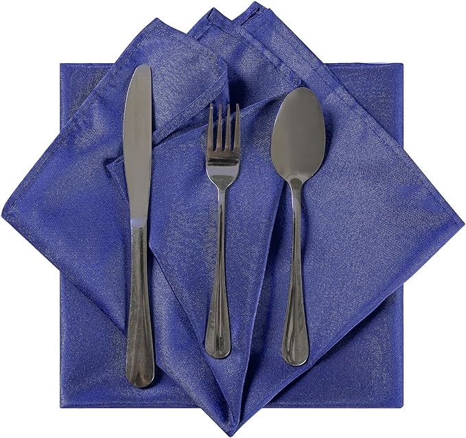 Cloth Napkins 20x20 inch Washable Polyester Dinner Napkins Soft Table Napkins for Wedding Party Dining Banquet(Royal Blue,12PCS)