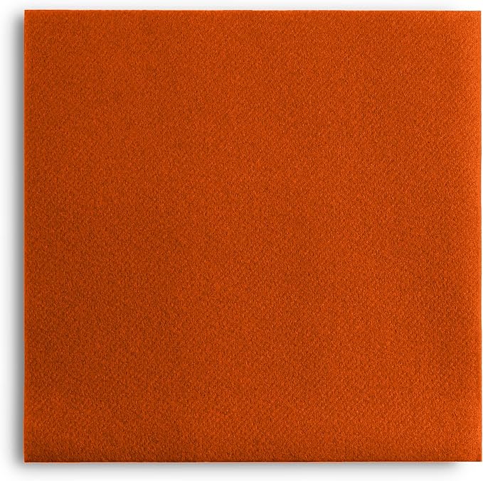 Linen-Feel Colored Paper Napkins - Decortive Cloth-Like ORANGE Luncheon Napkins - Soft And Absorbent. For Kitchen, Party, Wedding, Dinner Or Any Occasion. (Pack of 50)