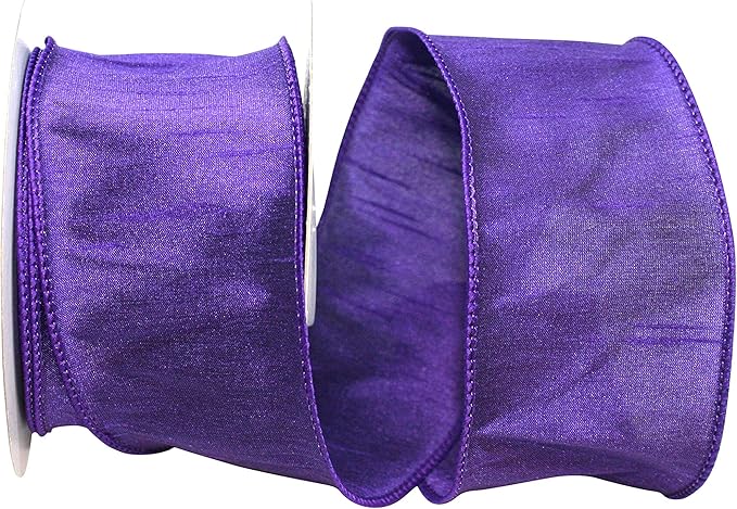 Reliant Ribbon 92975W-064-40F Dupioni Supreme Wired Edge Ribbon, 2-1/2 Inch X 10 Yards, Purple