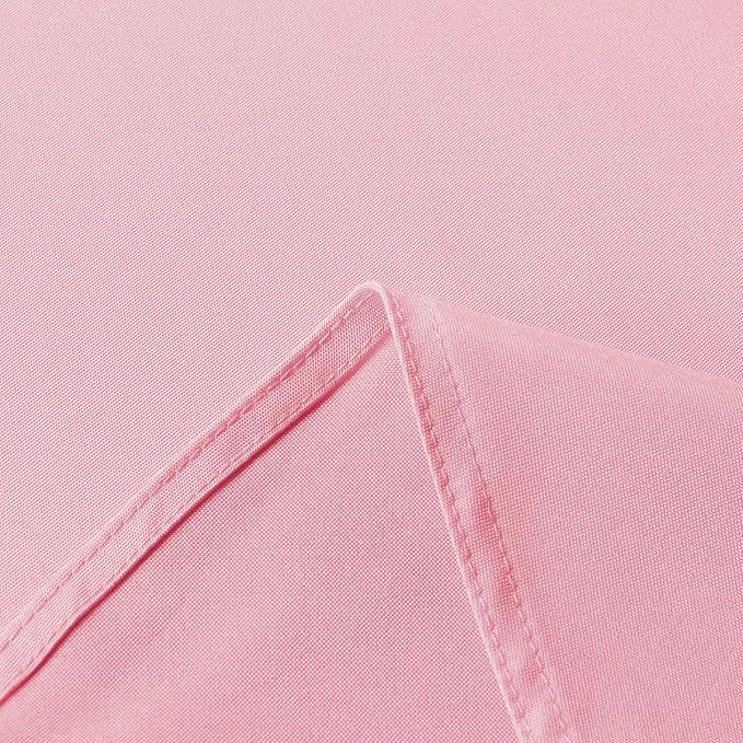sancua Round Tablecloth - 80 Inch - Water Resistant Spill Proof Washable Polyester Table Cloth Decorative Fabric Table Cover for Dining Tables, Buffet Parties and Camping, Pink