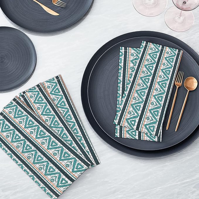 RUVANTI Cloth Napkins Set of 12 Cotton 100%, 18x18 Inches Napkins Cloth Washable, Soft, Absorbent. Cotton Napkins for Parties, Christmas, Thanksgiving, Weddings, Dinner Napkins Cloth - Kite