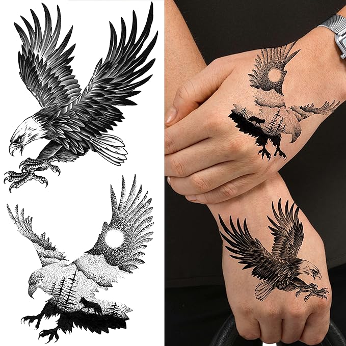 10 Sheets Realistic Tiger Temporary Tattoos Animals For Men Body Armband Soldier Fake Tatoo Stickers For Women Scorpion Wolf Deer Elk Eagle Bear Dot Adults Forearm Tattoos Girls Kids Teens.