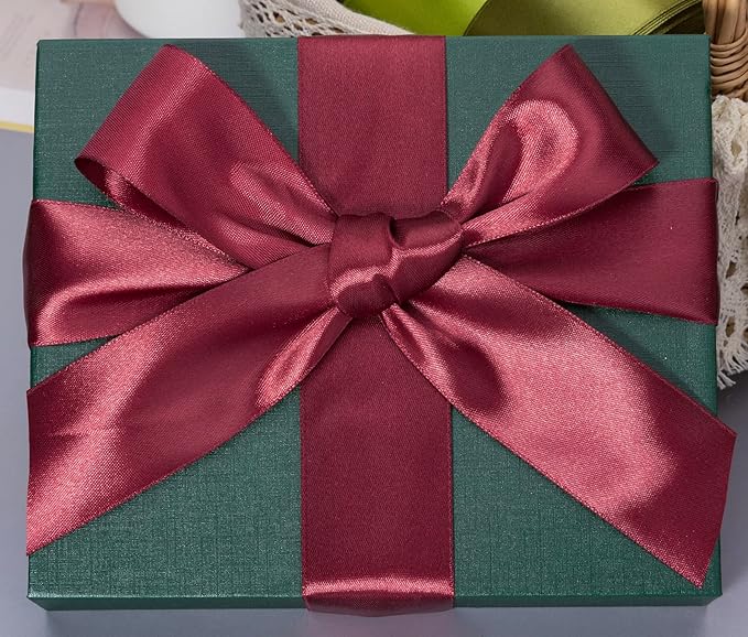 1 1/2 Inch Wine Red Solid Satin Ribbon, 50 Yards Craft Fabric Ribbon for Gift Wrapping Floral Bouquets Wedding Party Decoration