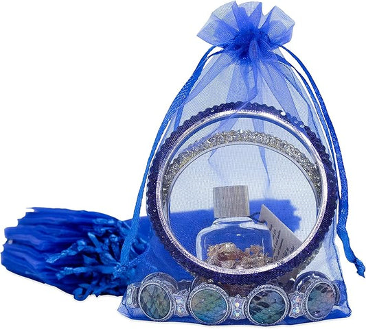 TheDisplayGuys 48-Pack 4x6 Royal Blue Sheer Organza Gift Bags with Drawstring, Goodie Bags for Jewelry, Candy Bags, Treat Bags, Wedding Favors Small Mesh Bags