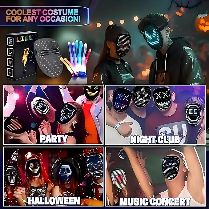 gesture-sensing Led multi-changeable masks light up the face-changing masks for Halloween and Christmas masqueradeballs