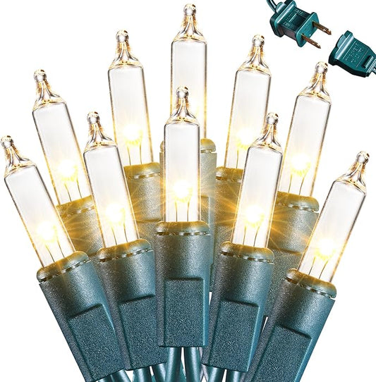 Joomer Mini Christmas String Lights - 19.5FT 100 LED Plug-in String Light, Connectable Waterproof Fairy Lights for Indoor Outdoor Decor, Patio, Home, Garden,Holiday,Christmas Decoration - Warm White