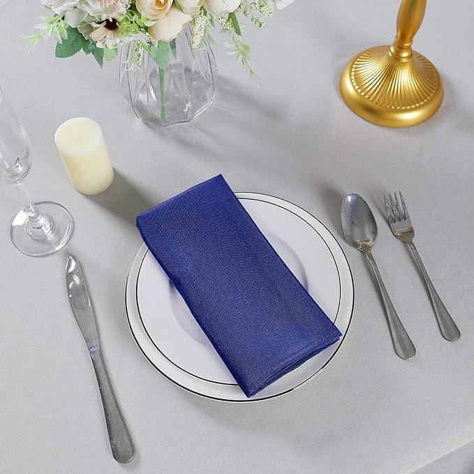 Cloth Napkins 20x20 inch Washable Polyester Dinner Napkins Soft Table Napkins for Wedding Party Dining Banquet(Royal Blue,25PCS)