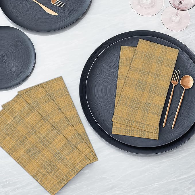 RUVANTI Cloth Napkins Set of 12 Cotton 100%, 18x18 Inches Napkins Cloth Washable, Soft, Absorbent. Cotton Napkins for Parties, Christmas, Thanksgiving, Weddings, Dinner Napkins Cloth - Wet Net