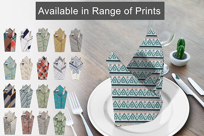 RUVANTI Cloth Napkins Set of 12 Cotton 100%, 18x18 Inches Napkins Cloth Washable, Soft, Absorbent. Cotton Napkins for Parties, Christmas, Thanksgiving, Weddings, Dinner Napkins Cloth - Kite