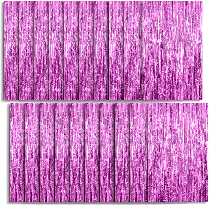 20 Pack Foil Curtain Backdrop Metallic Tinsel Foil Fringe Curtains Photo Booth Props for Birthday Wedding Engagement Baby Shower Bachelorette Christmas Holiday Celebration Party Decorations